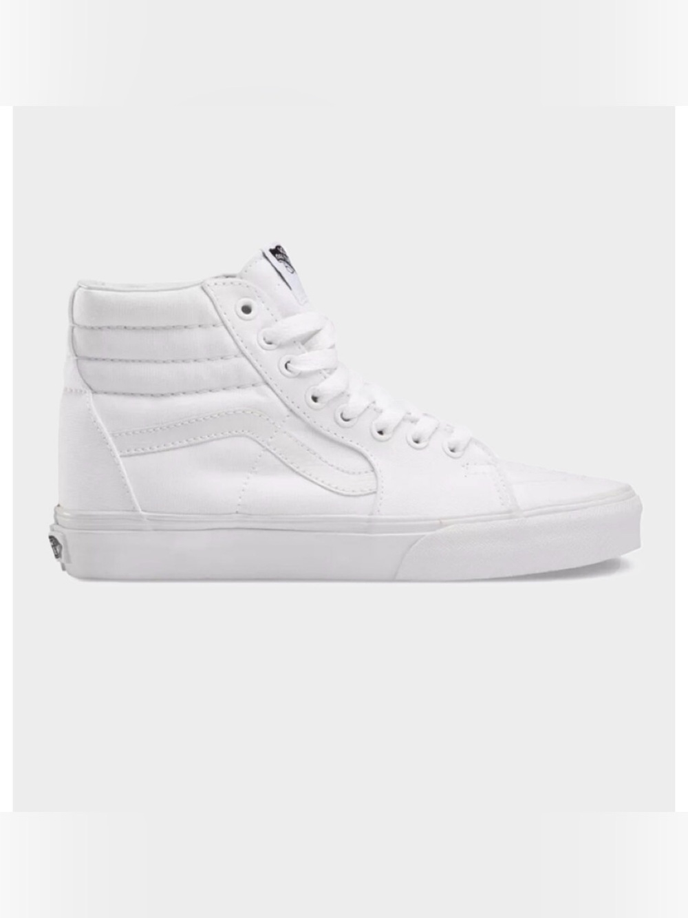 VANS $80 Canvas Sk8-Hi True White Shoes Sz 6 Womens/4.5 Mens EUC